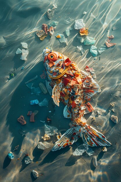 Fantasy fish made of plastic