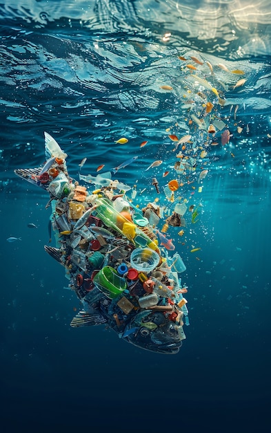 Free photo fantasy fish made of plastic