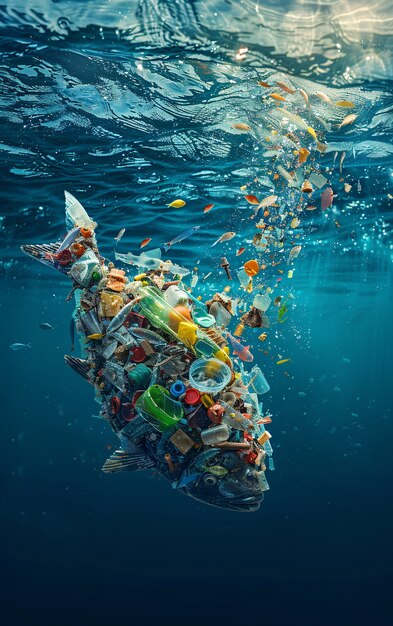 Fantasy fish made of plastic