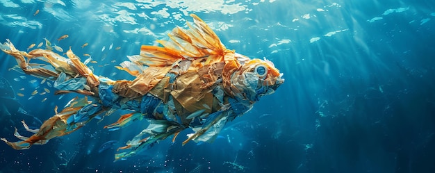 Free photo fantasy fish made of plastic