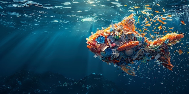 Fantasy fish made of plastic