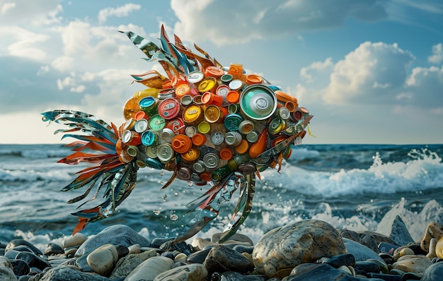 Free Photo fantasy fish made of plastic