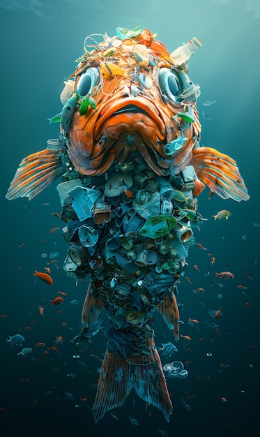 Fantasy fish made of plastic