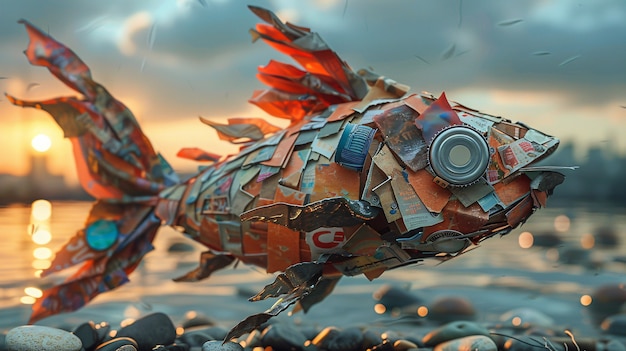 Fantasy fish made of plastic