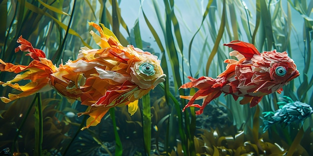 Fantasy fish made of plastic