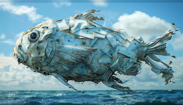 Free photo fantasy fish made of plastic