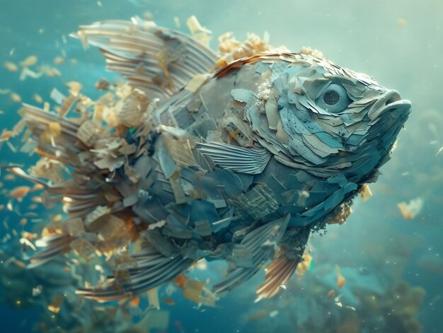 Fantasy fish made of plastic