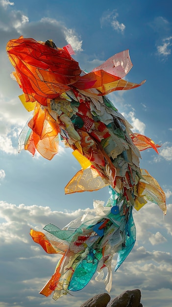 Free photo fantasy fish made of plastic