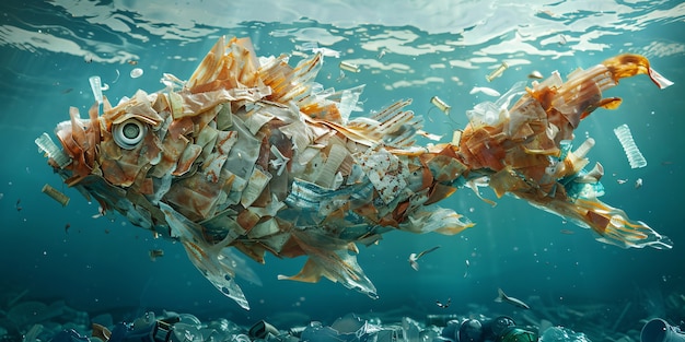 Fantasy fish made of plastic