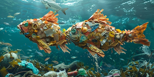 Free photo fantasy fish made of plastic