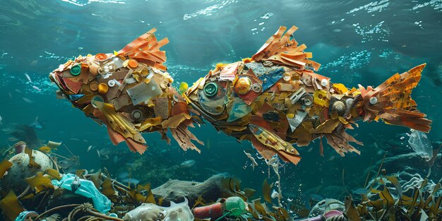 Fantasy fish made of plastic