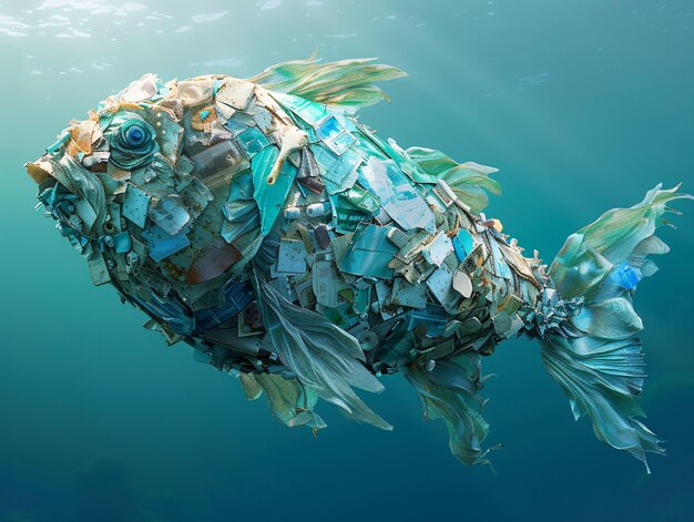 Fantasy fish made of plastic