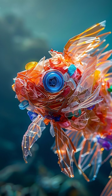 Fantasy fishes made of plastic