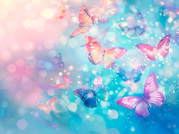 Free photo fantasy landscape with butterfly