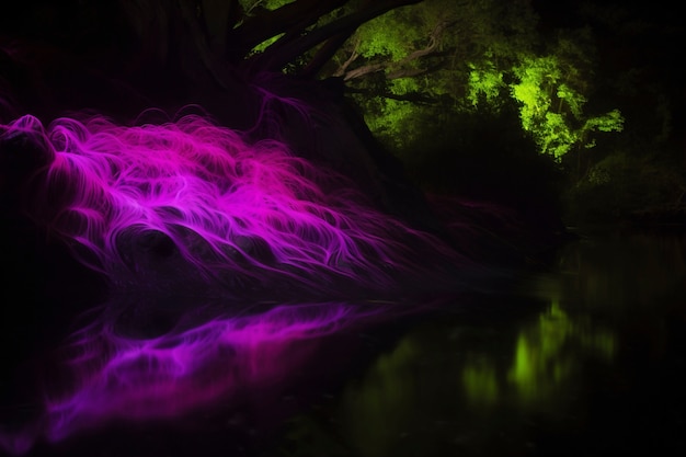 Free photo fantasy marine landscape with bioluminescent nature