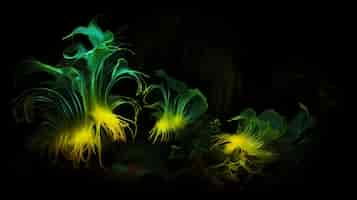 Free photo fantasy marine landscape with bioluminescent nature