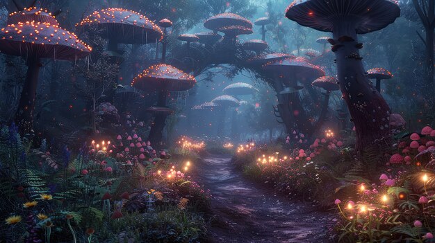 Fantasy mushroom landscape