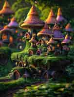 Free photo fantasy mushroom landscape