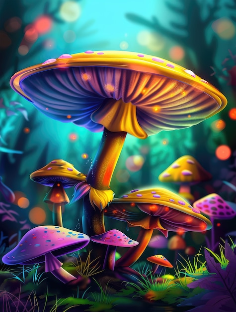 Free photo fantasy mushroom landscape