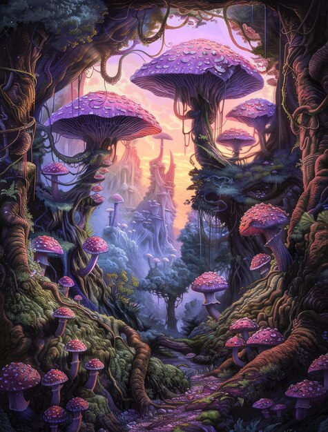 Fantasy mushroom landscape