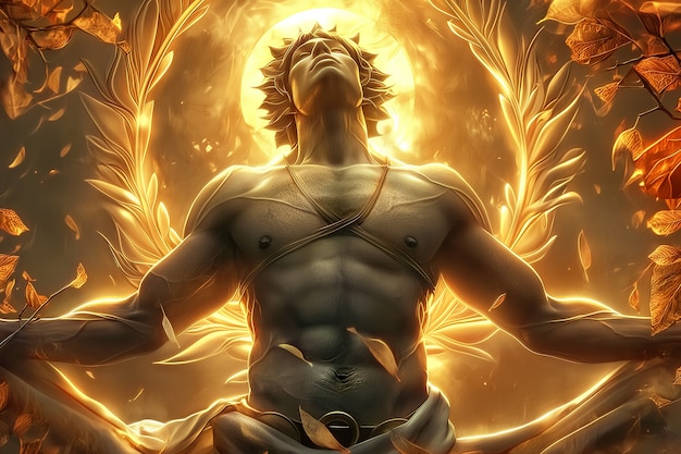 Fantasy scene depicting the sun god's