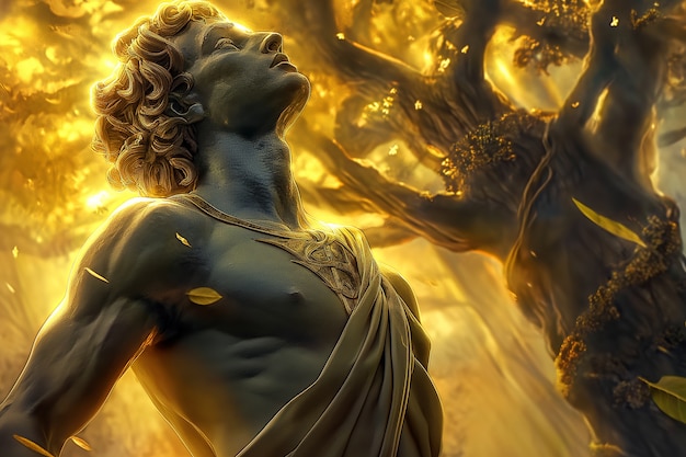 Free photo fantasy scene depicting the sun god's