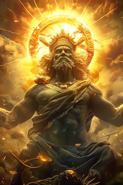 Fantasy scene depicting the sun god's