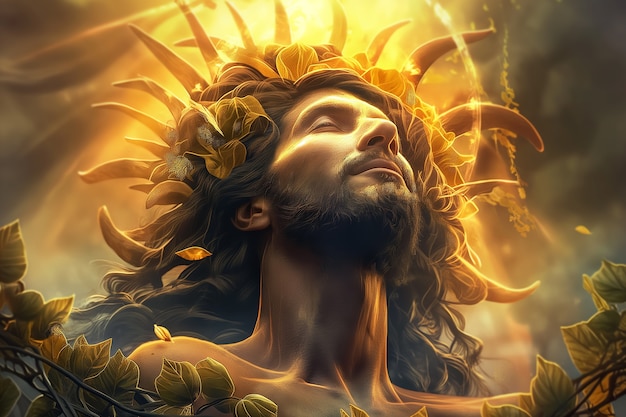 Free Photo fantasy scene depicting the sun god's