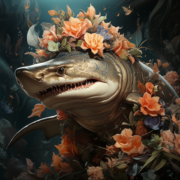 Free Photo fantasy shark illustration