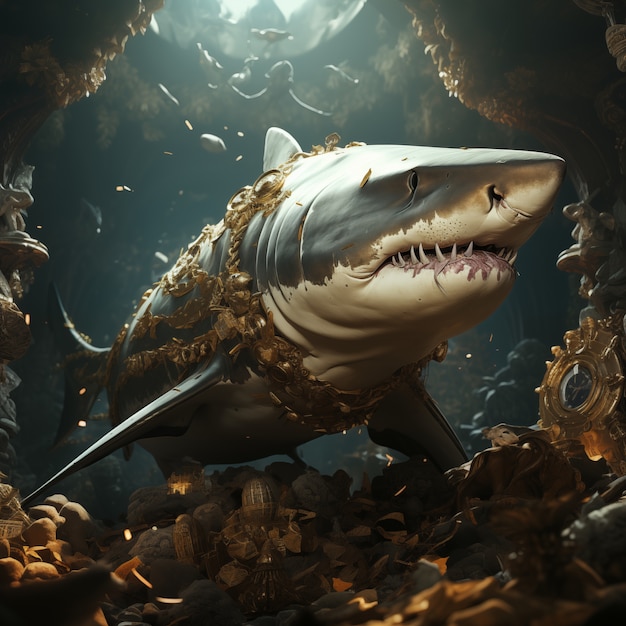 Fantasy shark illustration