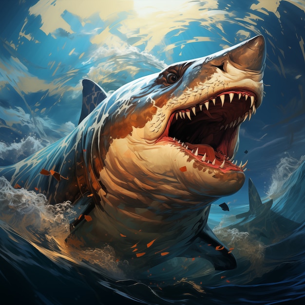 Fantasy shark illustration