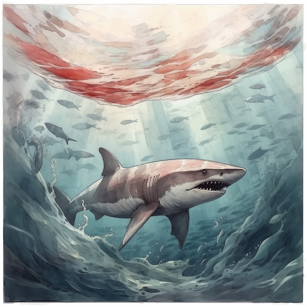 Free photo fantasy shark illustration