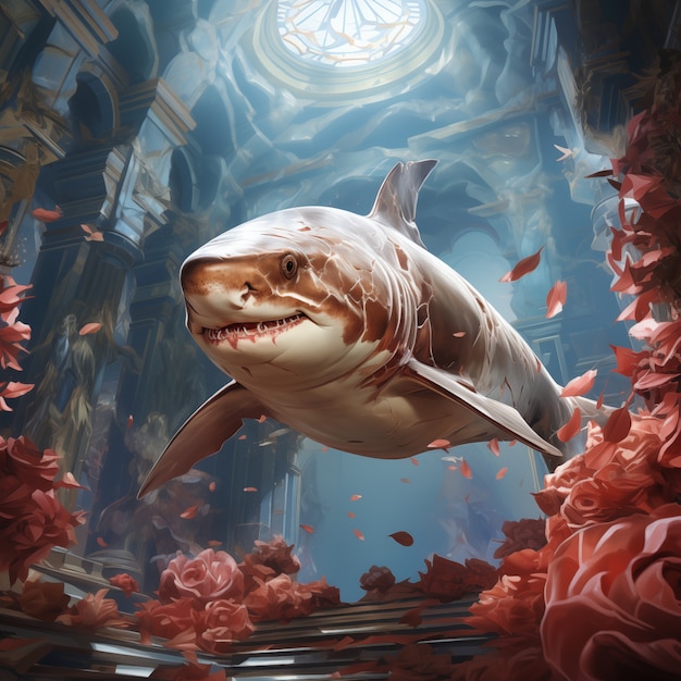 Fantasy shark illustration