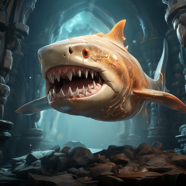 Free photo fantasy shark illustration