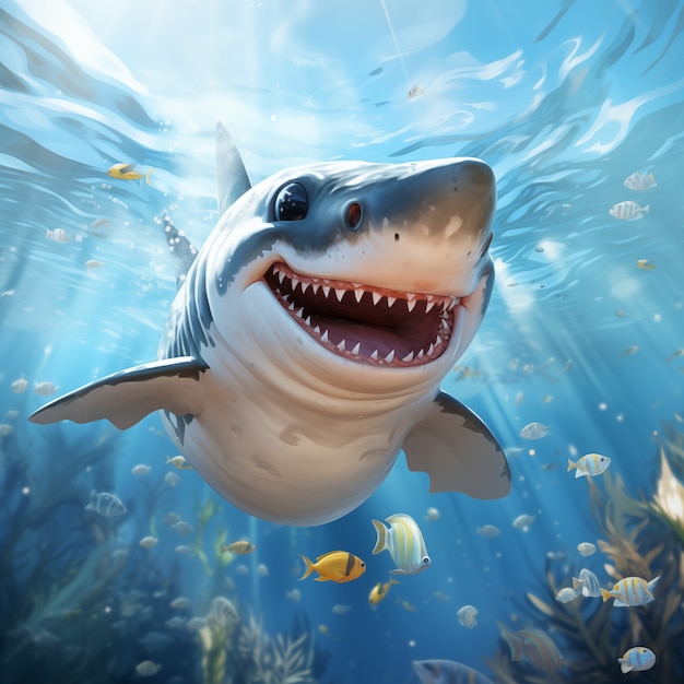 Free photo fantasy shark illustration