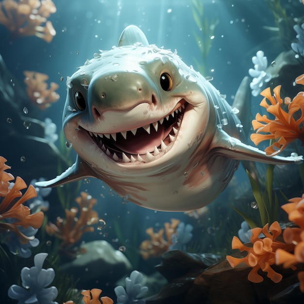 Free photo fantasy shark illustration