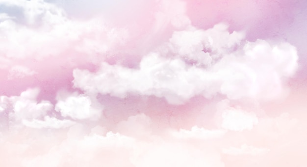 Free photo fantasy sky and cloud with pastel gradient color background