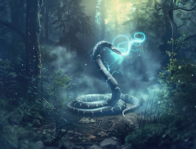 Free photo fantasy snake illustration