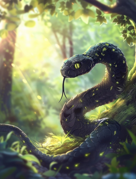 Free photo fantasy snake illustration