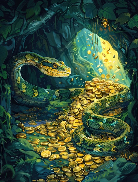 Free photo fantasy snake illustration