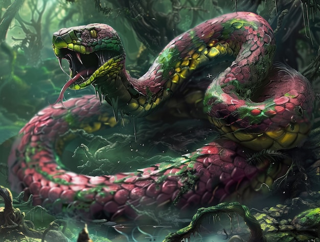 Free photo fantasy snake illustration