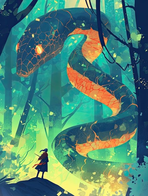 Free photo fantasy snake illustration