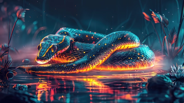 Free photo fantasy snake illustration