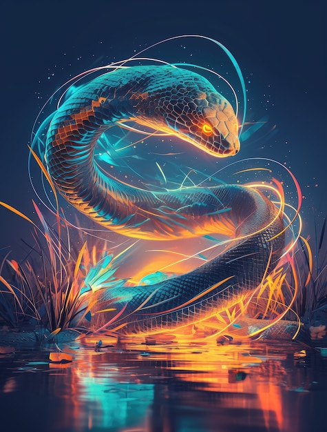 Free photo fantasy snake illustration