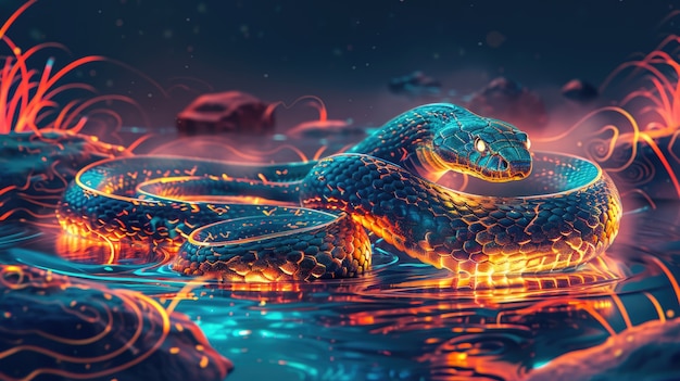 Free photo fantasy snake illustration