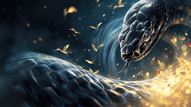 Free photo fantasy snake illustration