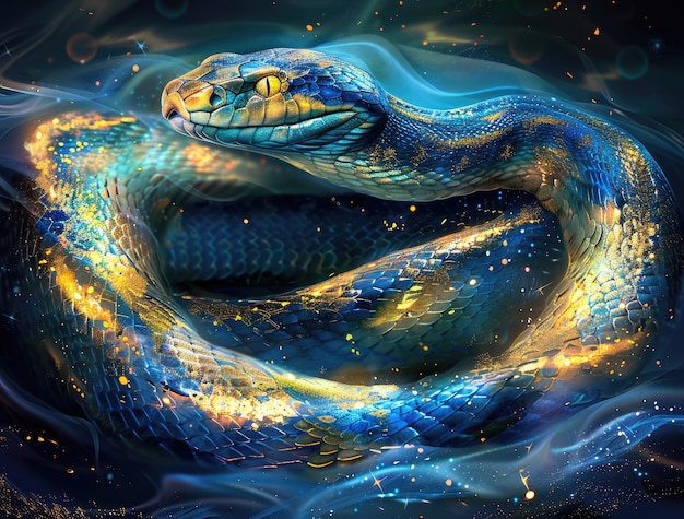 Free photo fantasy snake illustration