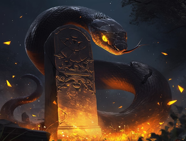 Free Photo fantasy snake illustration