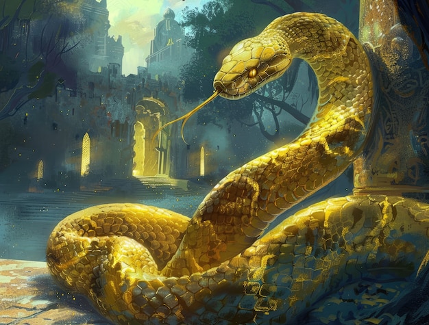 Free photo fantasy snake illustration