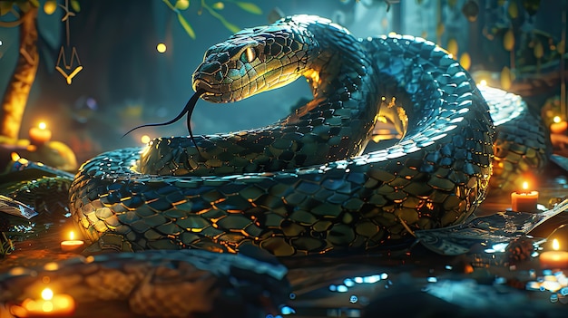 Free photo fantasy snake illustration